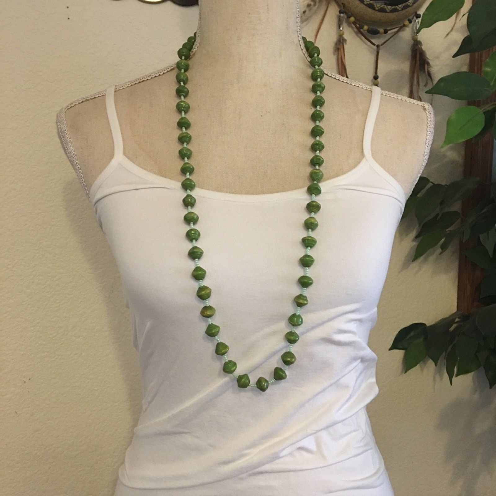 Handmade Handmade resin coated paper bead necklace Size ONE SIZE - 3 Thumbnail