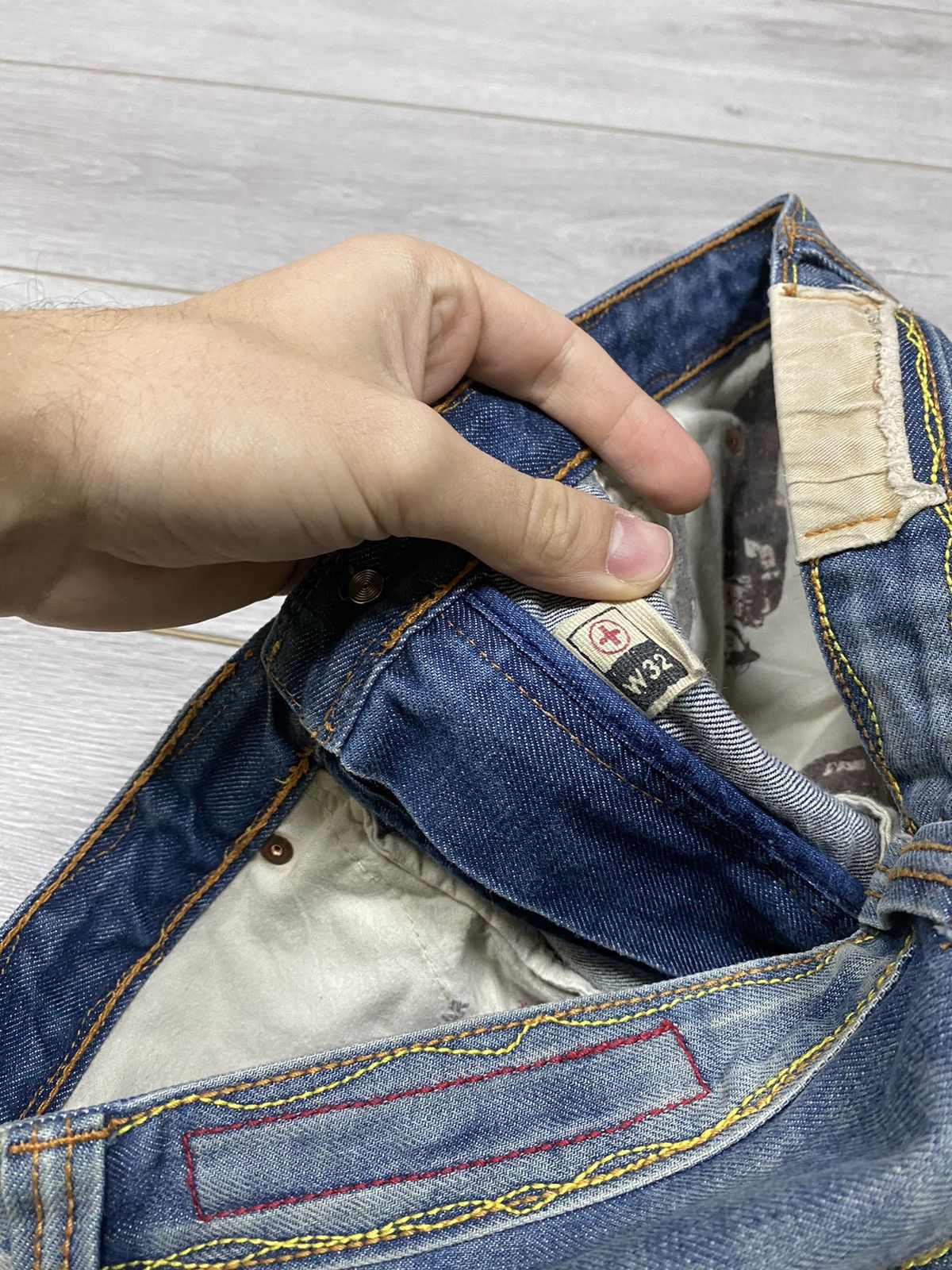 Vintage Tough jeansmith patchwork military denim jeans Size US 32 / EU 48 - 7 Thumbnail