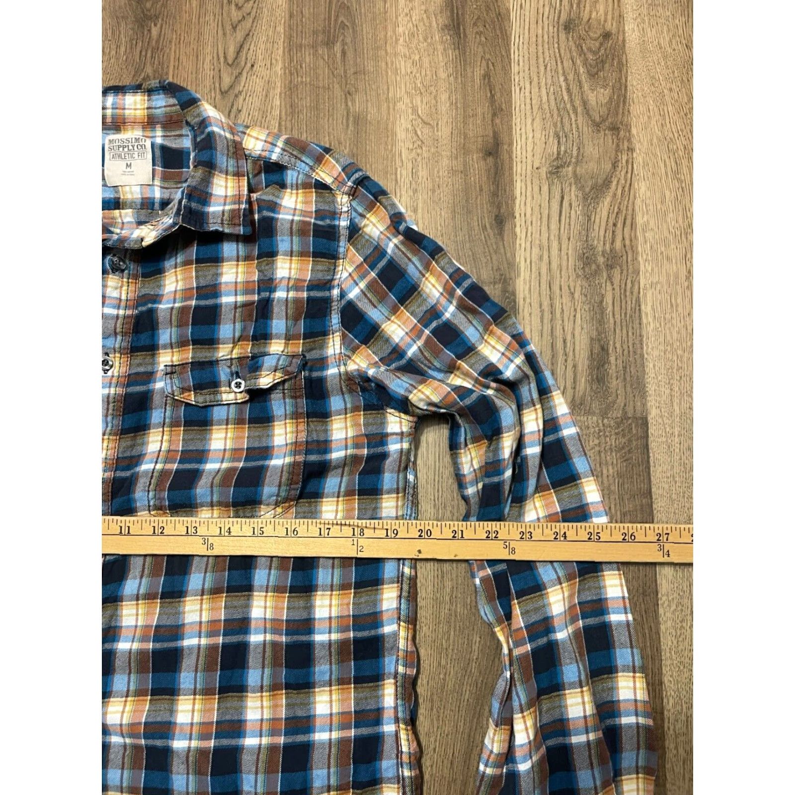 Mossimo Mossimo Shirt Men's Size Medium Blue Orange White Plaid Button Up Athletic Size US M / EU 48-50 / 2 - 6 Thumbnail