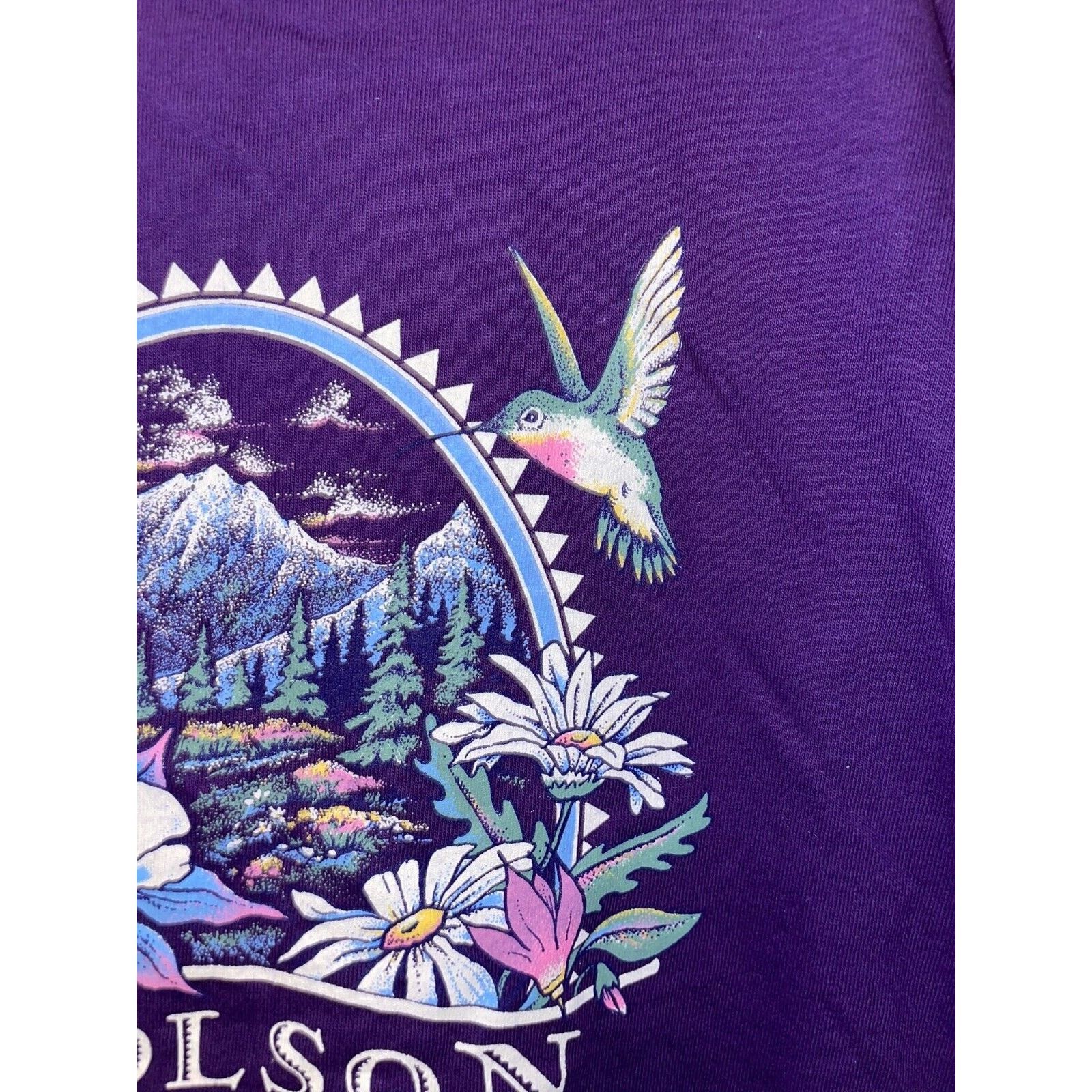 Jerzees Vintage Polson Shirt Mountain Graphic Tee 90s VTG 1997 M Size US M / EU 48-50 / 2 - 3 Thumbnail