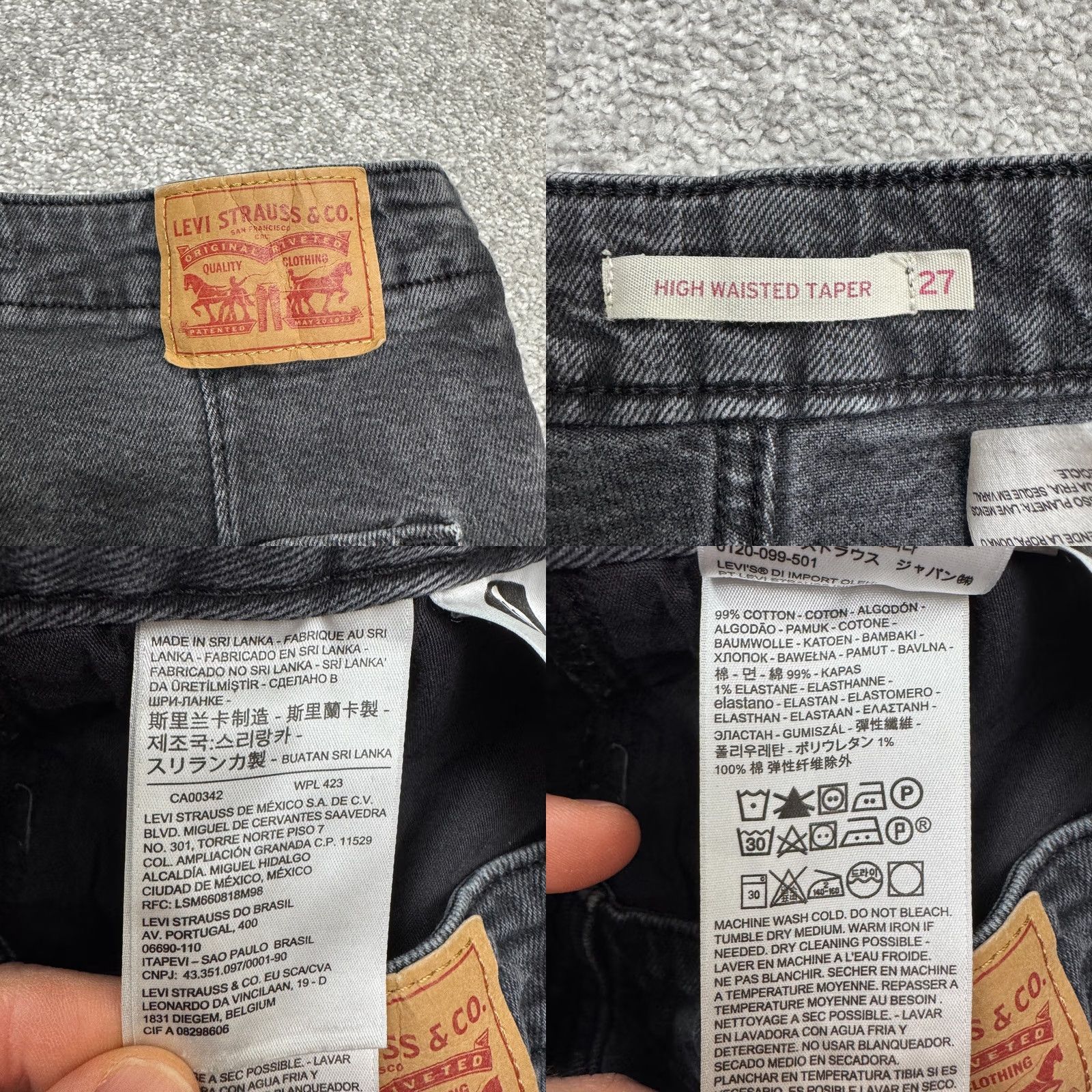 Levi's Levi's High Waisted Taper Denim Mom Jeans Womens 27x27 Washed Black Casual 27 Jeans Womens Levi's Black City Streetwear 90s Womens Size 27" / US 4 / IT 40 - 8 Thumbnail