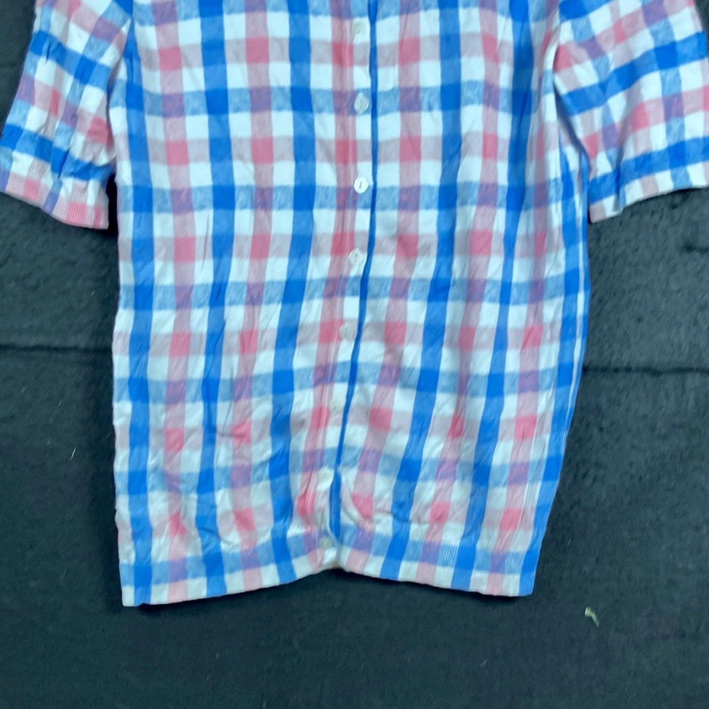 Talbots Talbots Womens Sweater White Plaid Short Sleeve Button Down Cotton Blend S Size S / US 4 / IT 40 - 3 Thumbnail