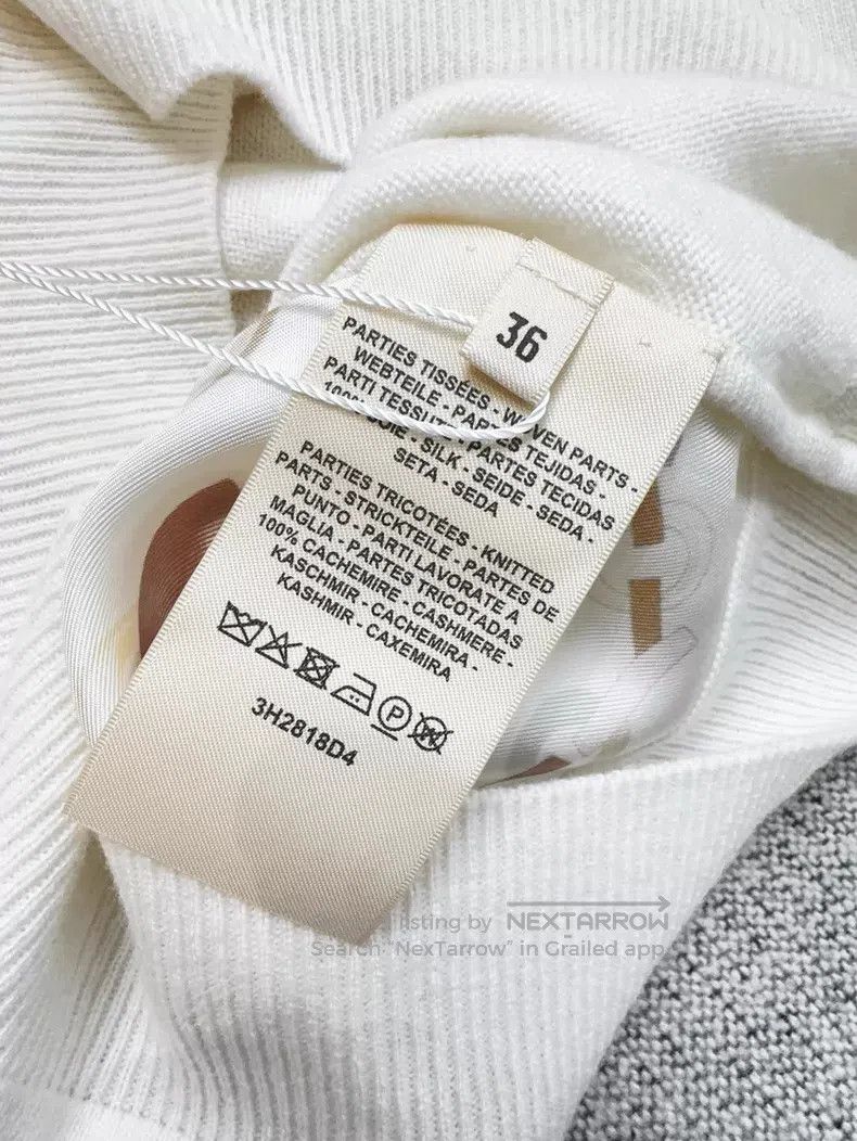 Hermes Hermes Beige Chain Pattern Embroidered Cashmere Silk Blend Size XS / US 0-2 / IT 36-38 - 5 Thumbnail