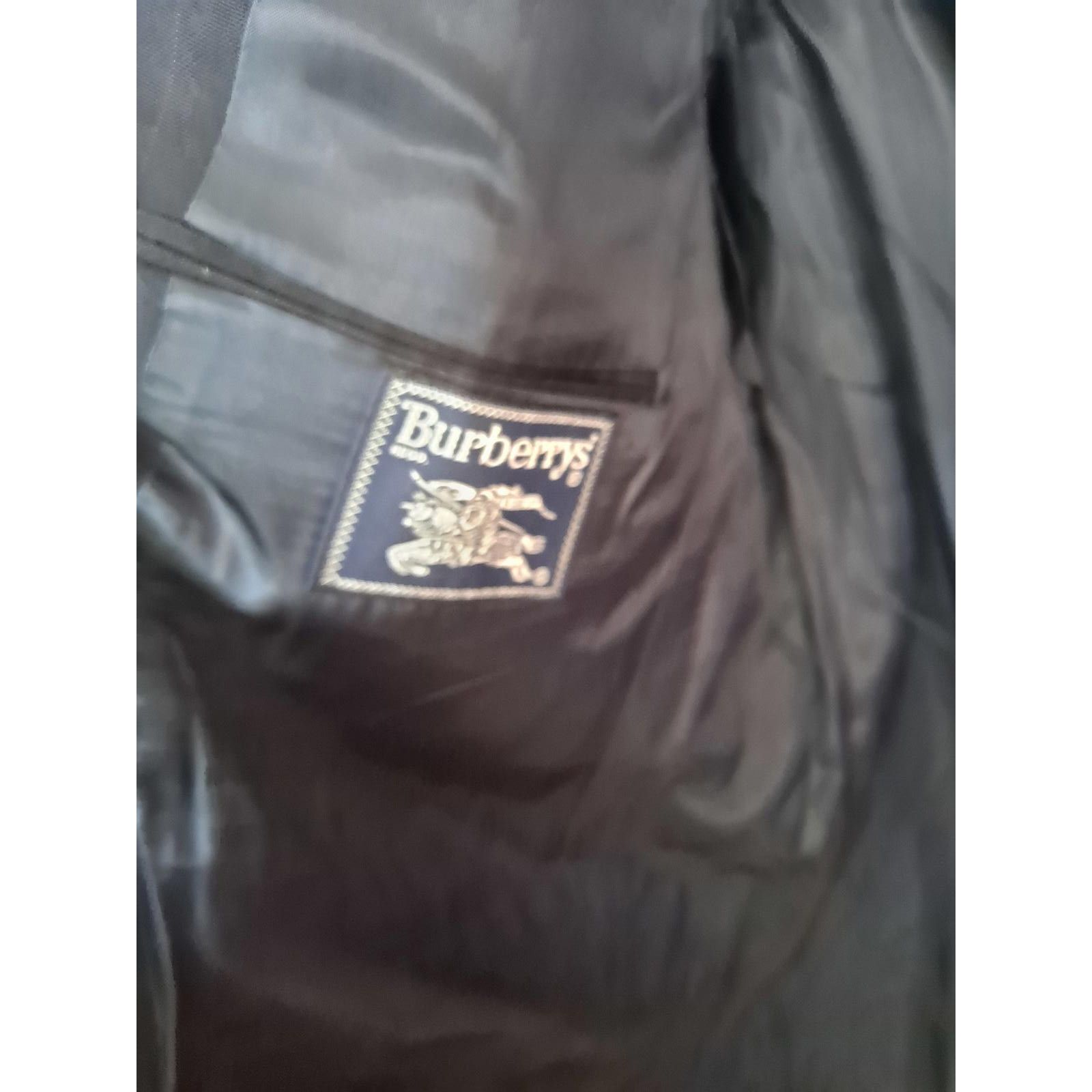 Burberry Burberry Blue Pinstripe 2 Button Blazer 100% Wool Size 42R - 5 Thumbnail