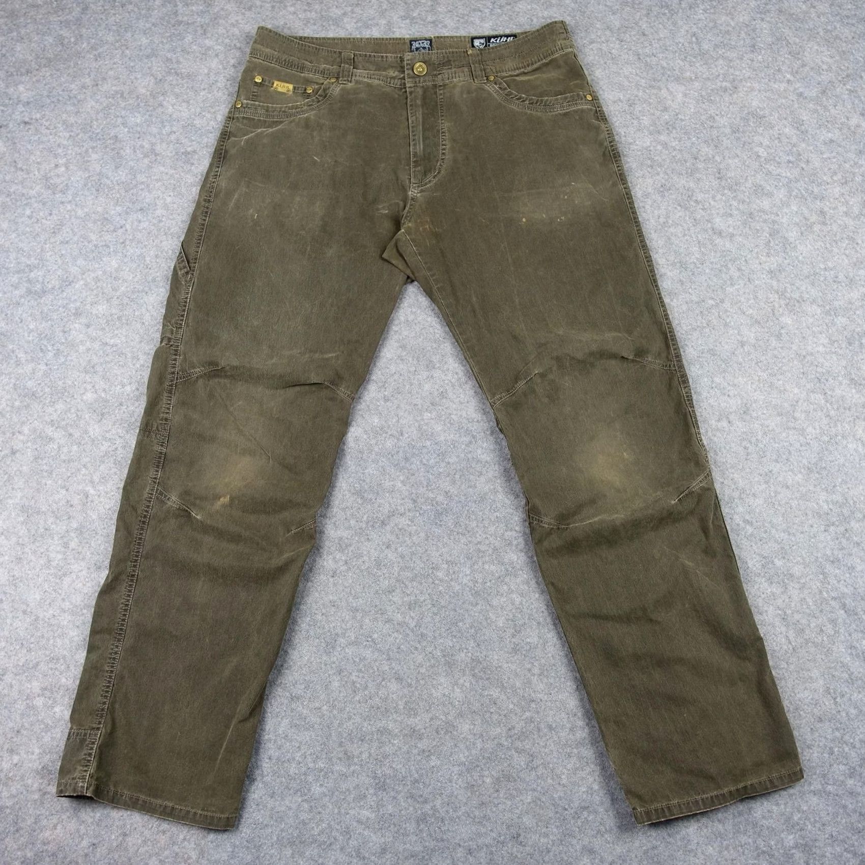Vintage Kuhl Revolvr Pants Mens 34x32 Canvas Workwear Carpenter 5-Pocket Brown Regular Size US 34 / EU 50 - 2 Thumbnail