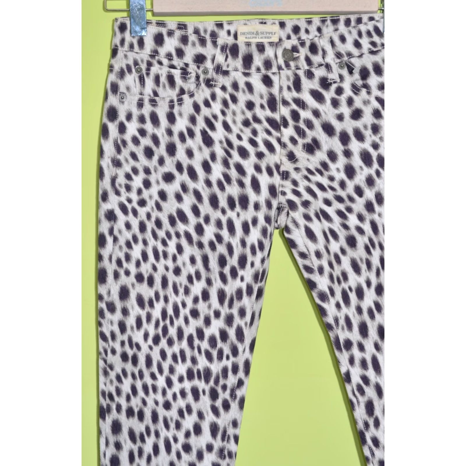 Ralph Lauren RALPH LAUREN Denim & Supply Skinny Jeans Size 28 Womens Cheetah Print Ankle Zip Size 28" / US 6 / IT 42 - 2 Thumbnail