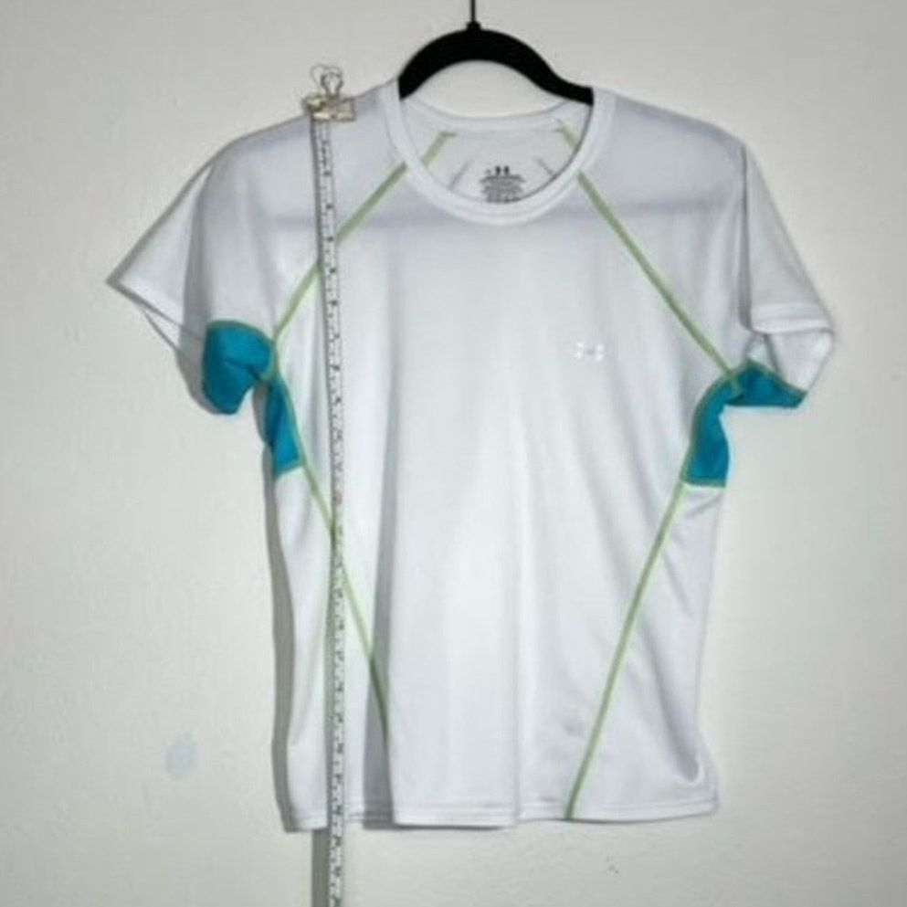 Under Armour Under Armour White and Blue Athletic Fitted Tee Size Medium Size M / US 6-8 / IT 42-44 - 2 Thumbnail