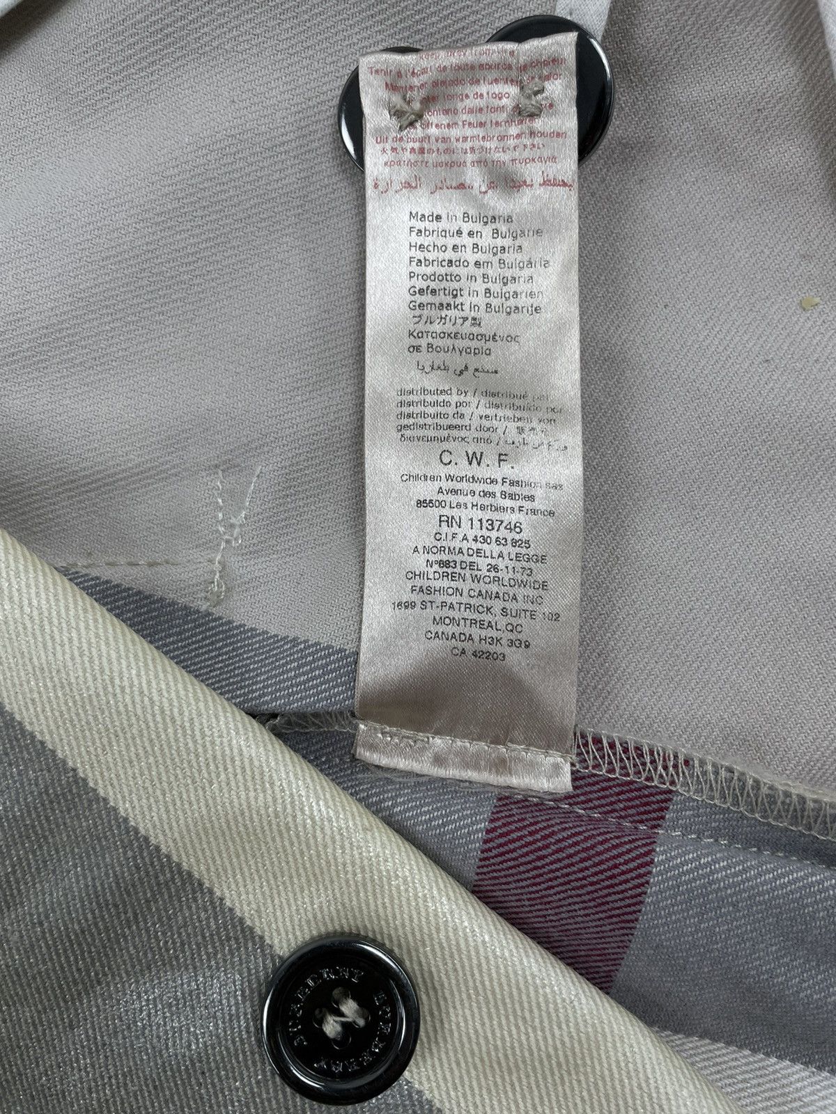 Kids BURBERRY BELI Nova Check Signature Long Sleeve Coat Trench