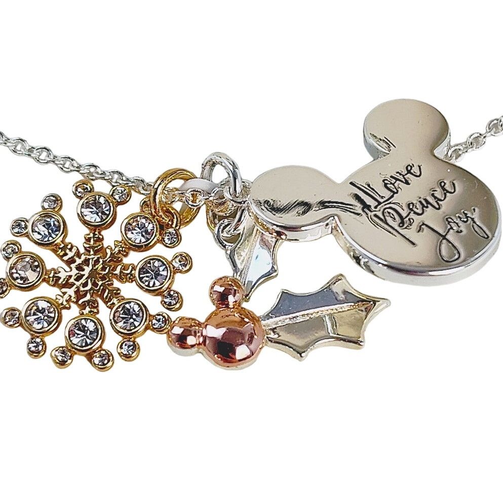 Disney Disney Christmas Necklace Mickey Snowflake Holly Silver NIP Size ONE SIZE - 1 Thumbnail