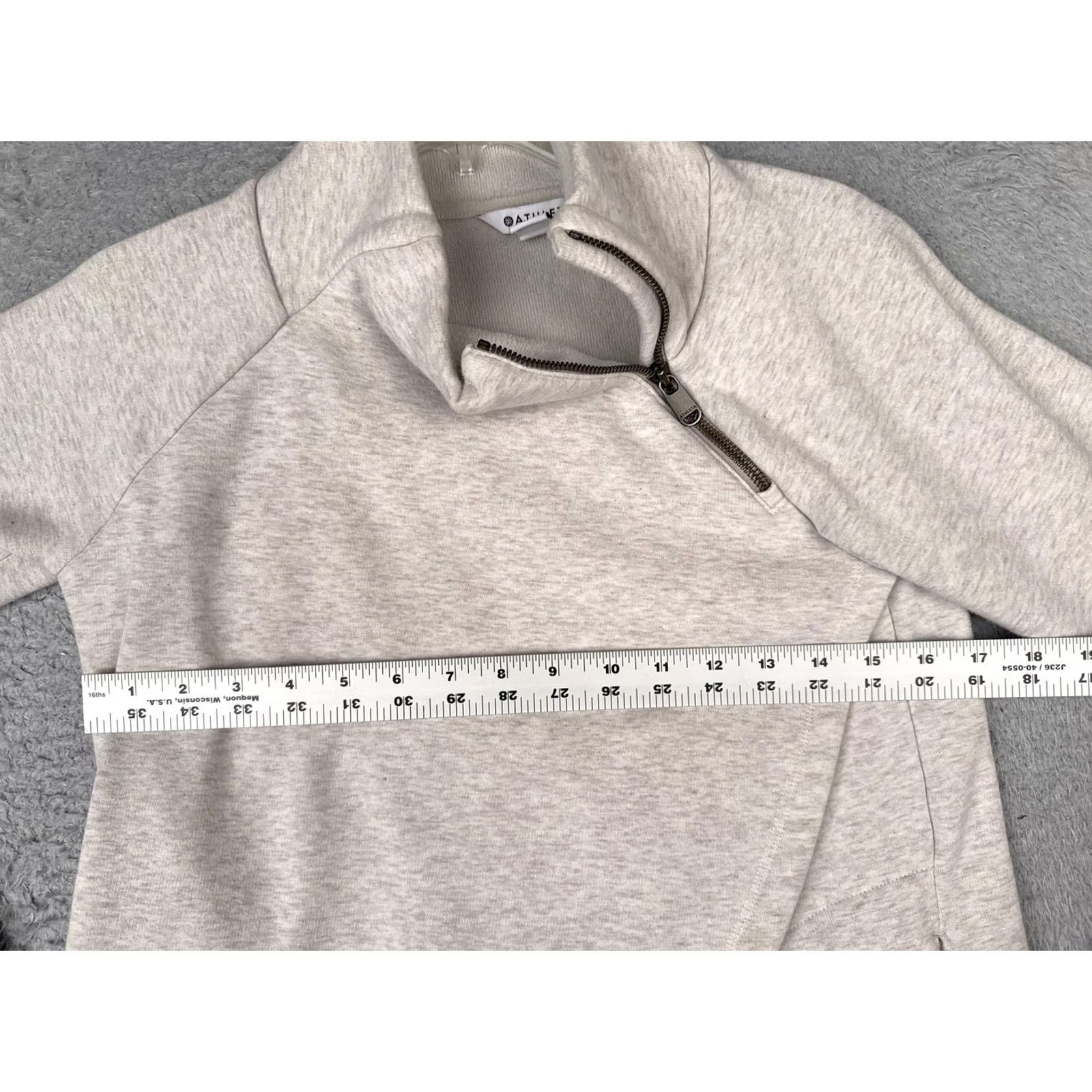 Athleta Athleta Sweatshirt Womens XS Gray Wrap 1/4 Zip Mock Neck French Terry Sweatshirt Size XS / US 0-2 / IT 36-38 - 7 Thumbnail