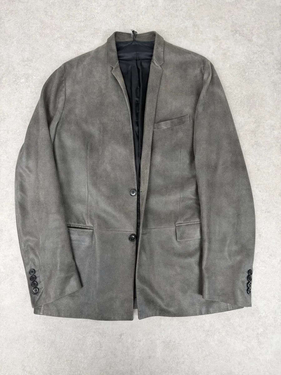 Dior 2010s Dior Eroded Grey Lamb Leather Jacket by Kris Van Assche Size US M / EU 48-50 / 2 - 9 Thumbnail