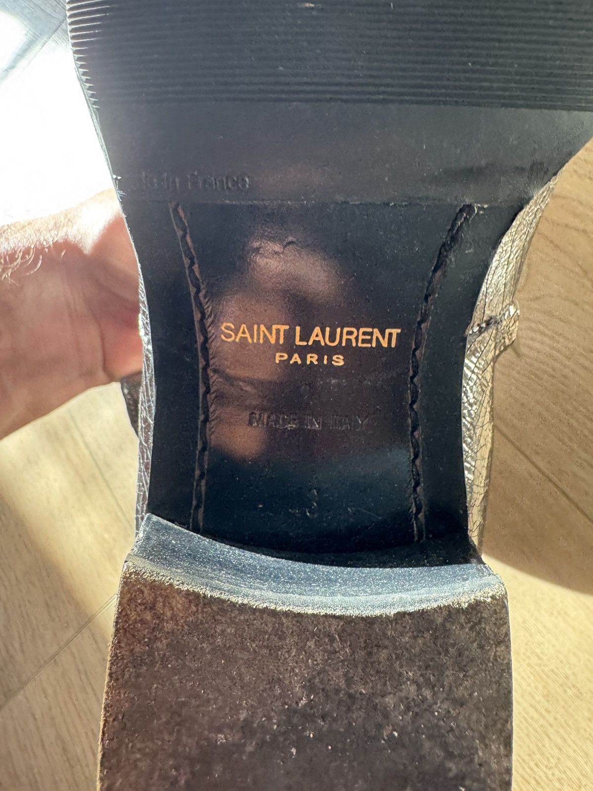 Saint Laurent Paris Gun Metal Wyatts 43 Silver Size US 10 / EU 43 - 7 Thumbnail