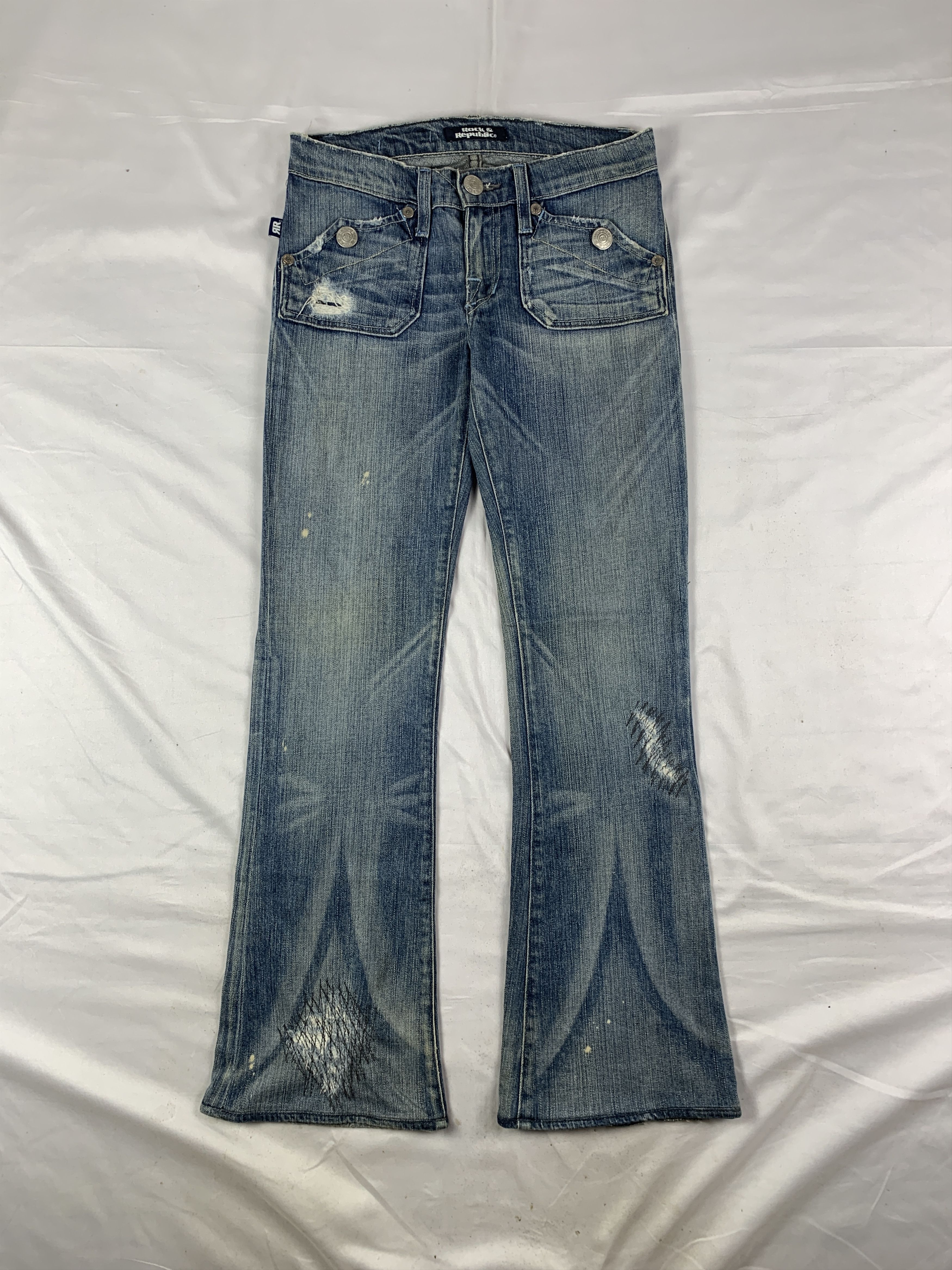 2000s Rock & Republic Ripped Flare Jeans (27)