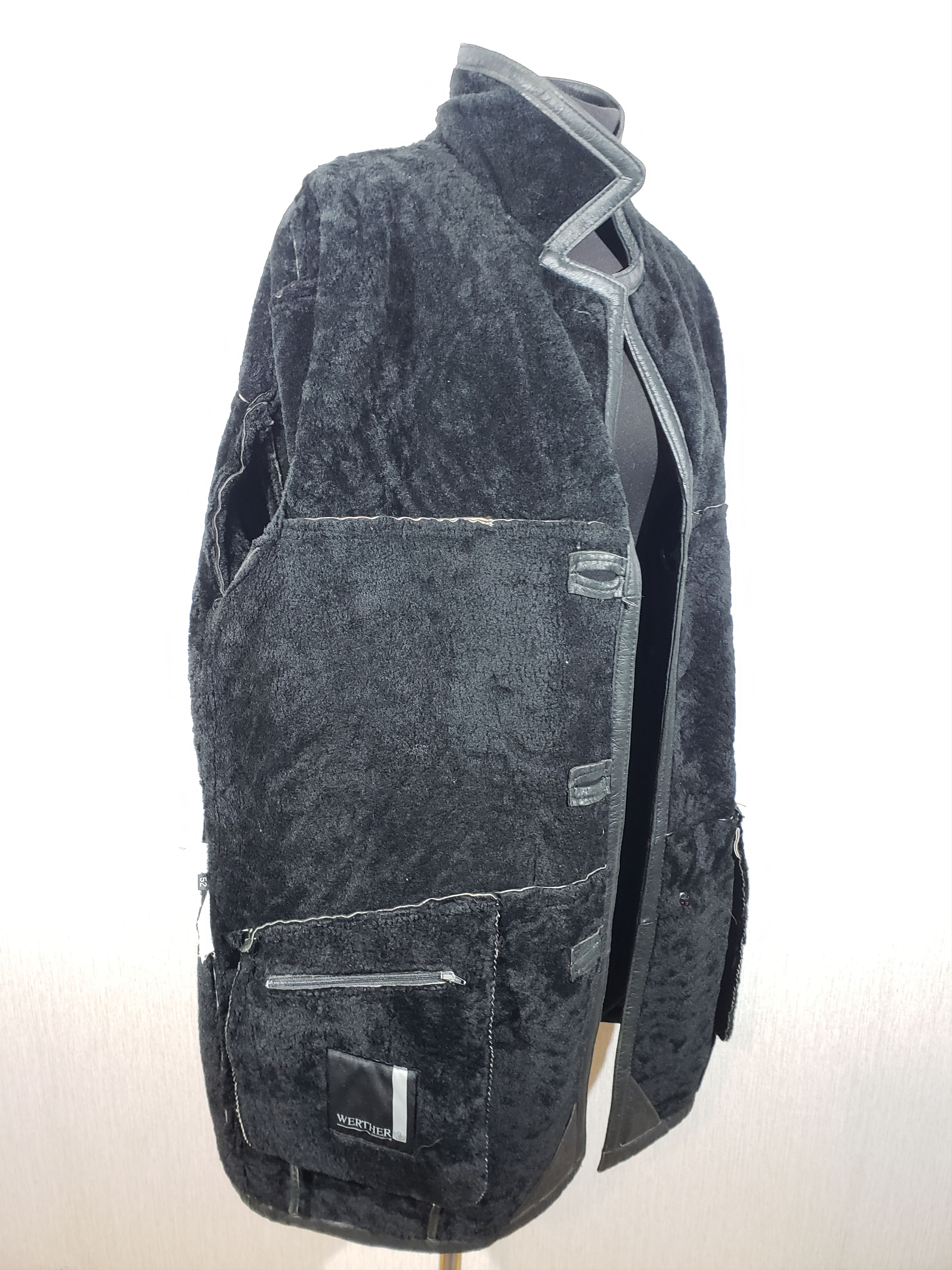 Other Wonderful men's black sheepskin coat with buttons. Size US XL / EU 56 / 4 - 9 Thumbnail