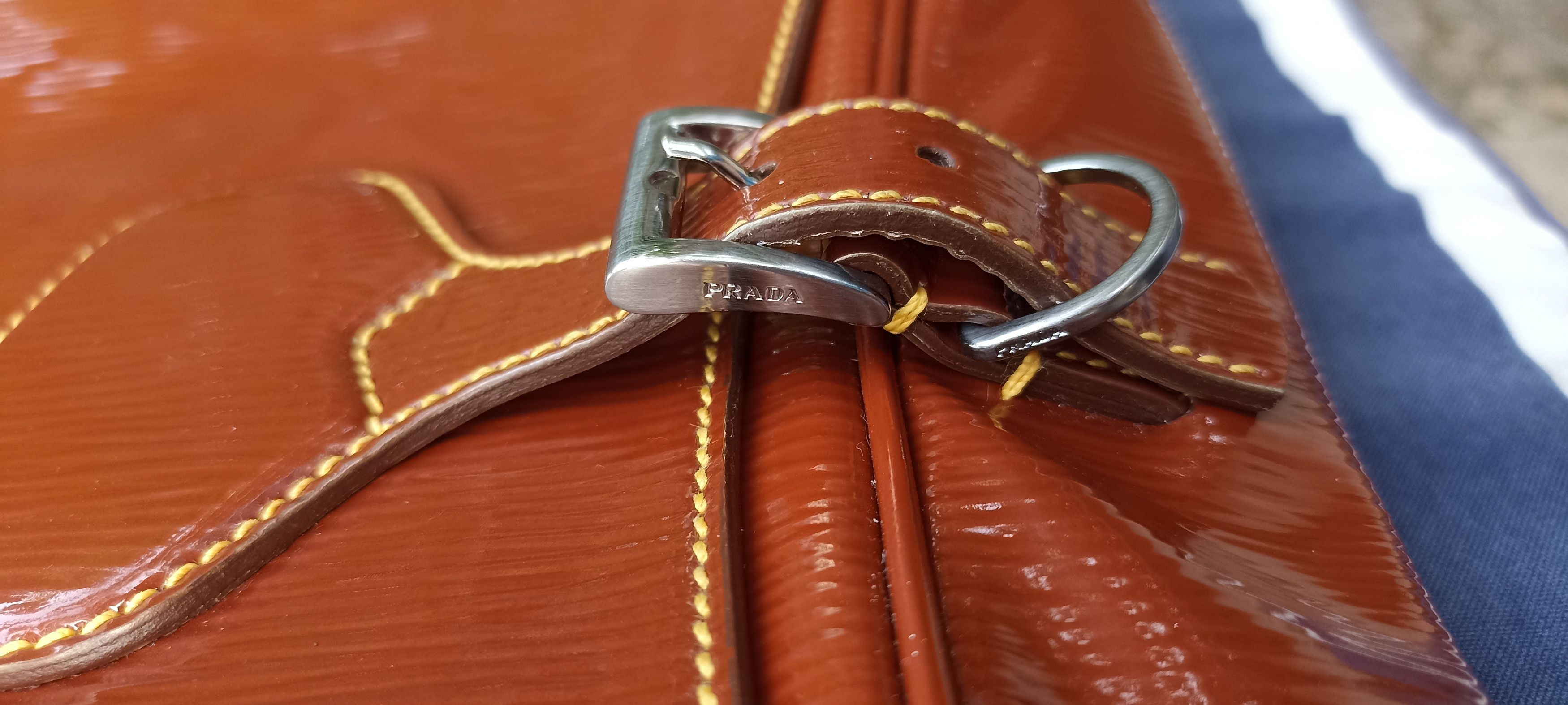 Prada Prada Vintage Patent Leather Shoulder Bag Brown Size ONE SIZE - 7 Thumbnail