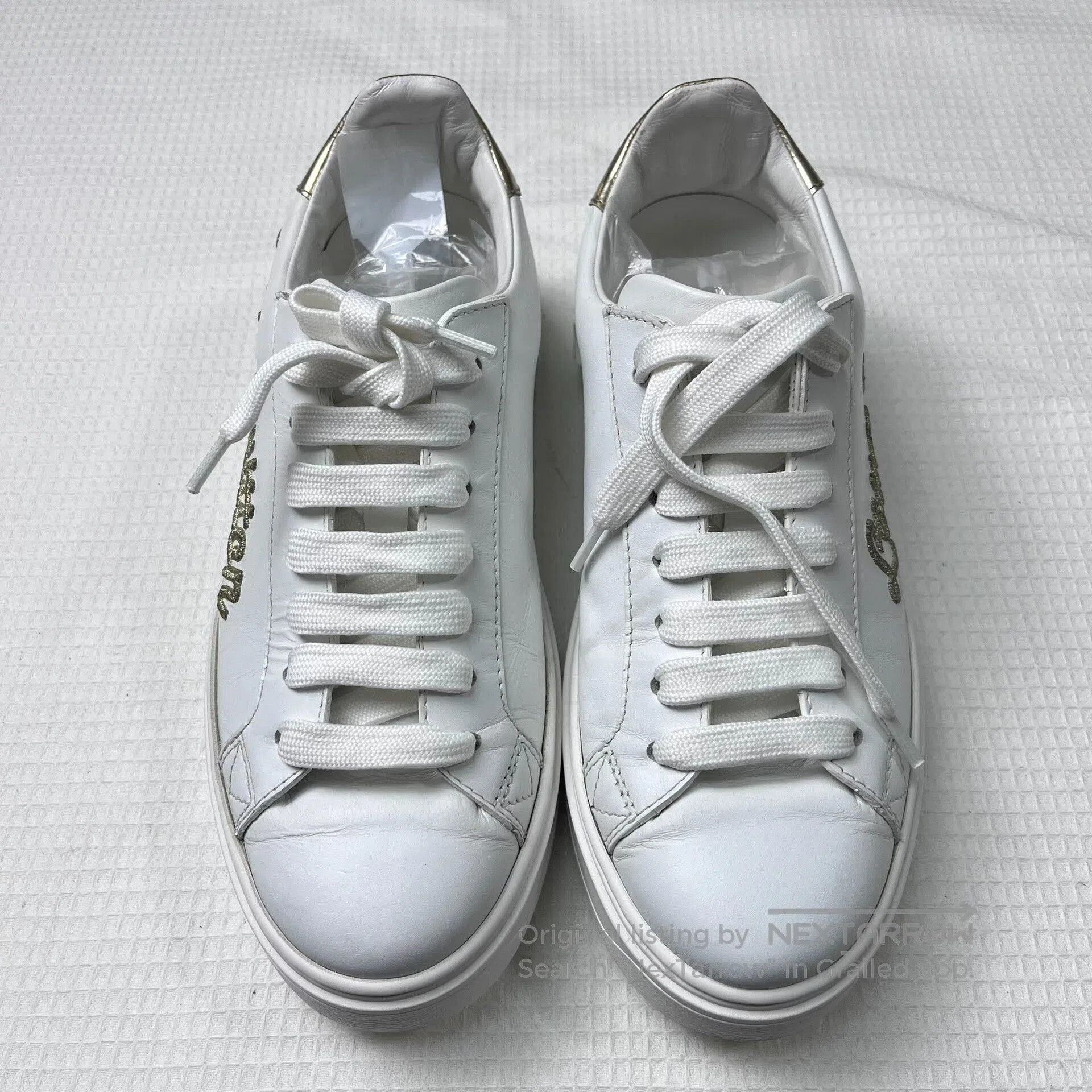 Louis Vuitton Louis Vuitton White Embroidered Platform Shoes. Size US 5.5 / IT 35.5 - 3 Thumbnail