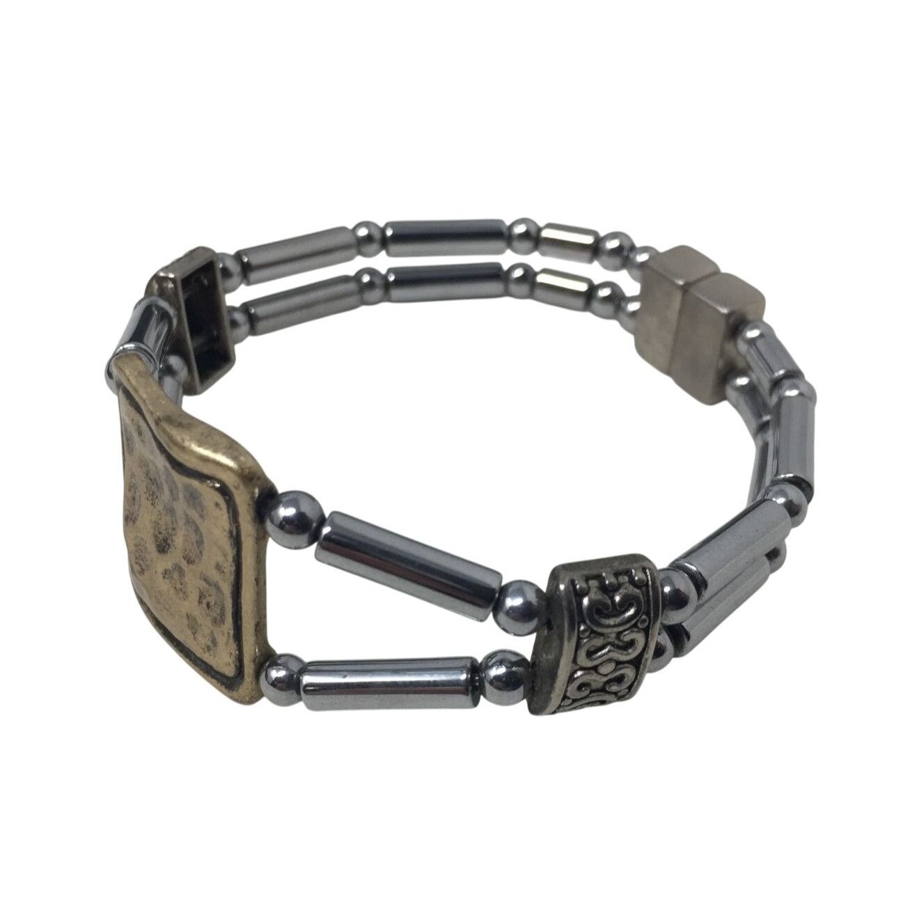Other Women's Magnetic Silver Tone Bracelet with Rectangular Penda Size ONE SIZE - 3 Thumbnail
