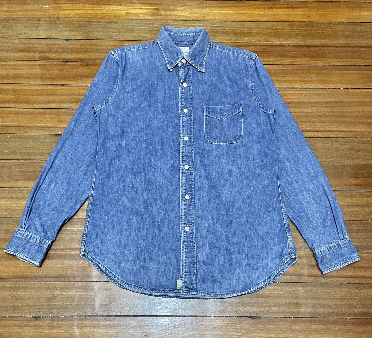 Japanese Brand Very Rare Vintage Japanese Brand Orslow Chambray Shirt 2000s Size US M / EU 48-50 / 2 - 1 Thumbnail