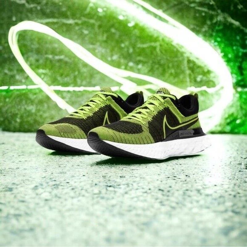 image of Nike React Infinity Run Flyknit 2 Running Shoes Size 9.5 in Green, Men's