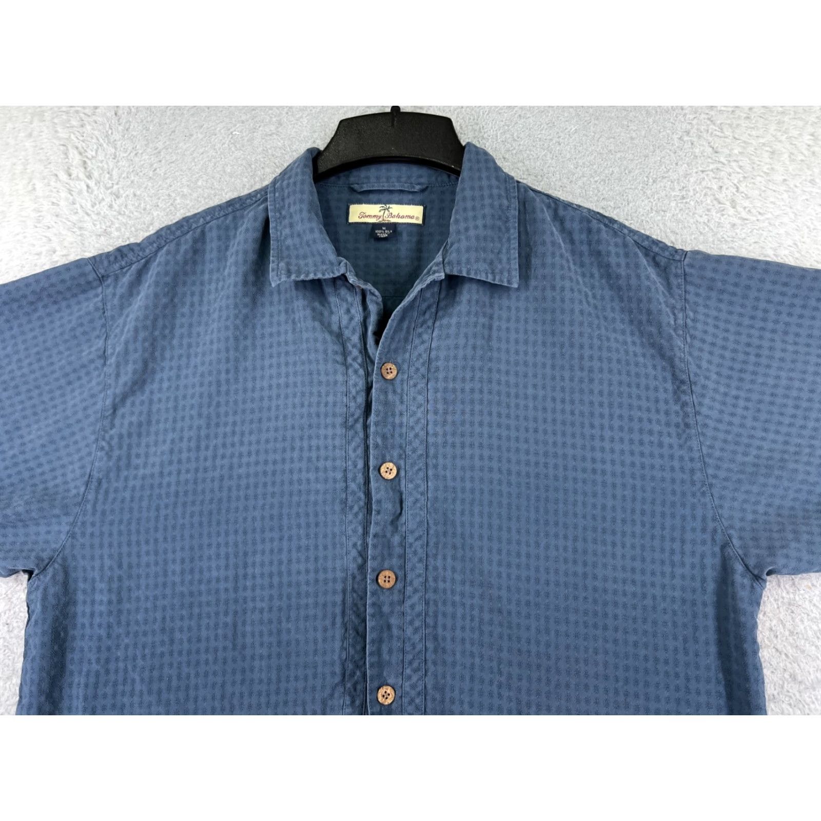 Tommy Bahama Tommy Bahama Shirt Men Medium Blue Check Button-Up Camp Resort Aloha Short Sleeve Size US M / EU 48-50 / 2 - 4 Thumbnail