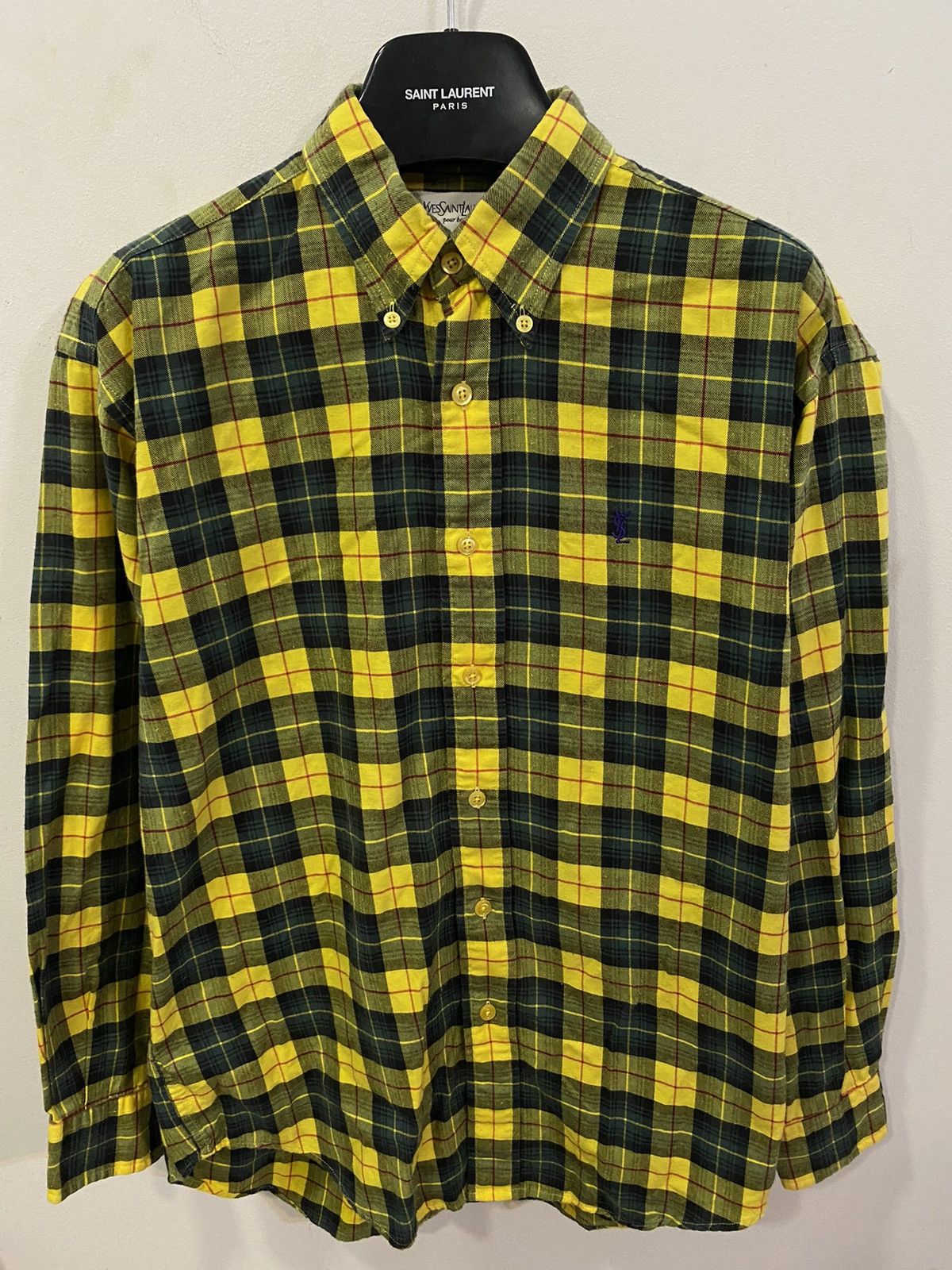 Yves Saint Laurent Plaid YSL Shirt Soft Logo Flannel Shirt Cotton Size US M / EU 48-50 / 2 - 3 Thumbnail
