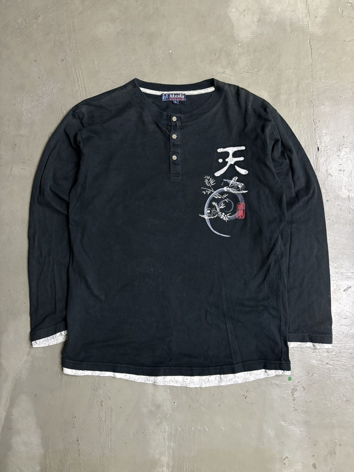 Greg Lauren NICE🔥🔥KARAKURI TAMASHI POEM HENLEY L/S T SHIRT Size US M / EU 48-50 / 2 - 1 Thumbnail