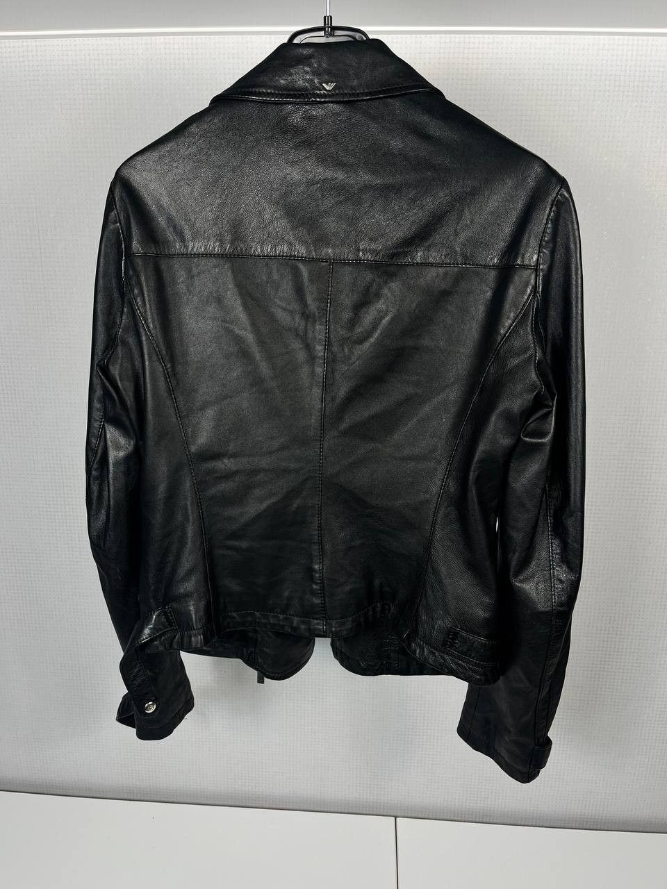 Armani × Vintage Leather Jacket By Armani Jeans Size M / US 6-8 / IT 42-44 - 3 Thumbnail