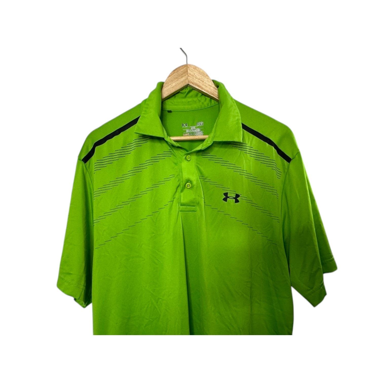 Under Armour Under Armour Loose Fit Heat Gear Bright Green Polo Shirt Size US L / EU 52-54 / 3 - 2 Thumbnail