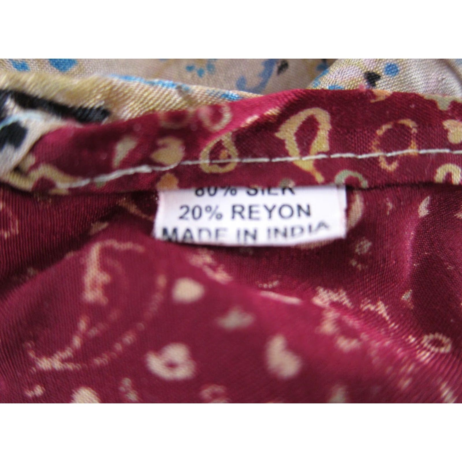 Pinko VINTAGE India Silk Red Pink Blue Floral Paisley Long Reversible Wrap Skirt OS Size 42" / US 20 - 3 Thumbnail
