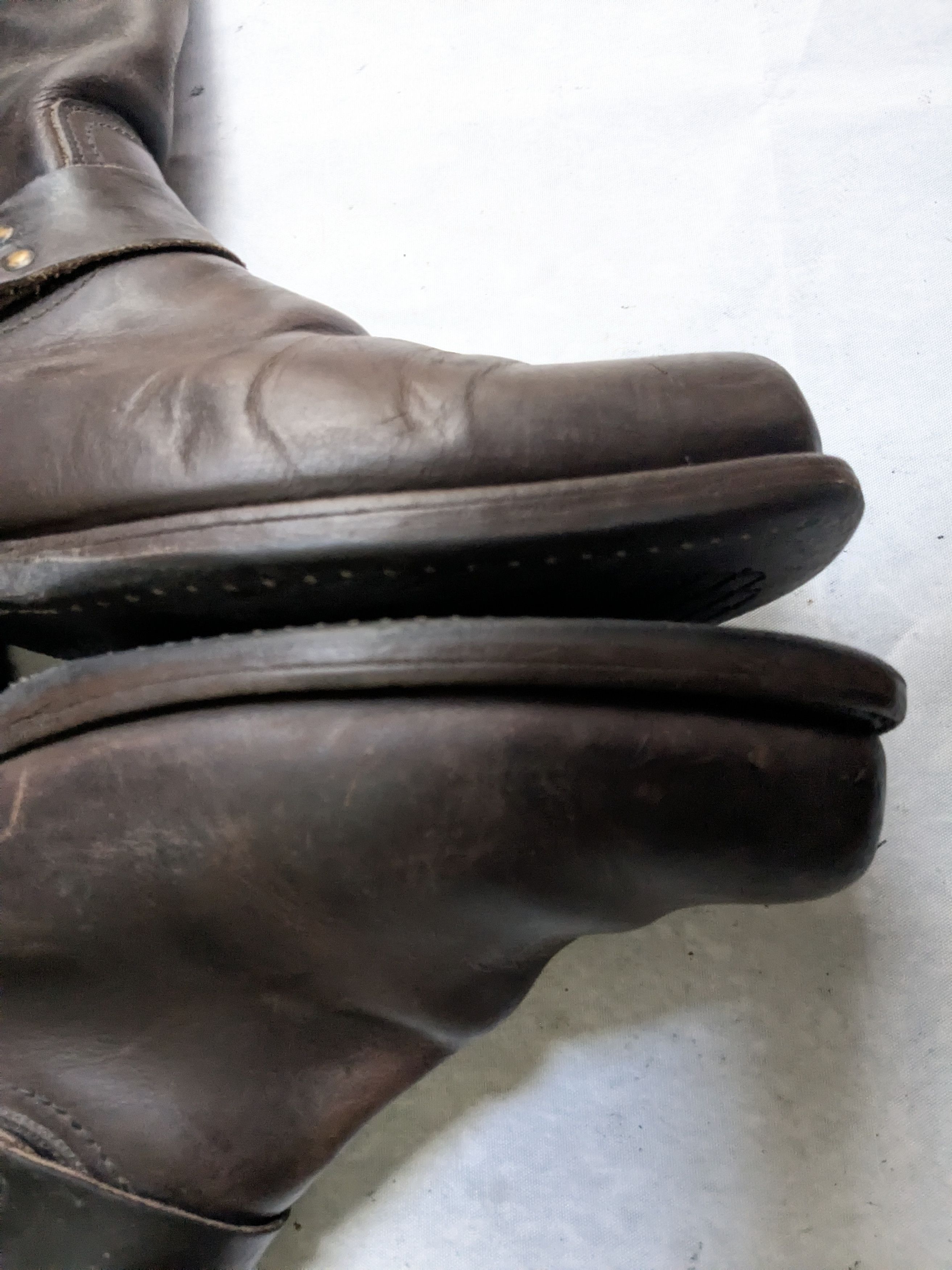 Frye Frye Harness Boots Brown 10.5 M Leather Buckle Strap Size US 10.5 / EU 43-44 - 8 Thumbnail