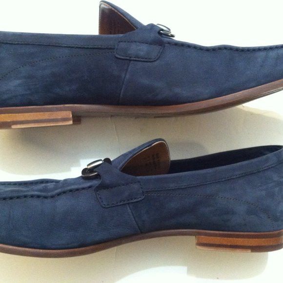Aldo ALDO MENS BLUE LEATHER SUEDE SLIP-ON DRESS SHOES SIZE: 11M Size US 11 / EU 44 - 4 Thumbnail