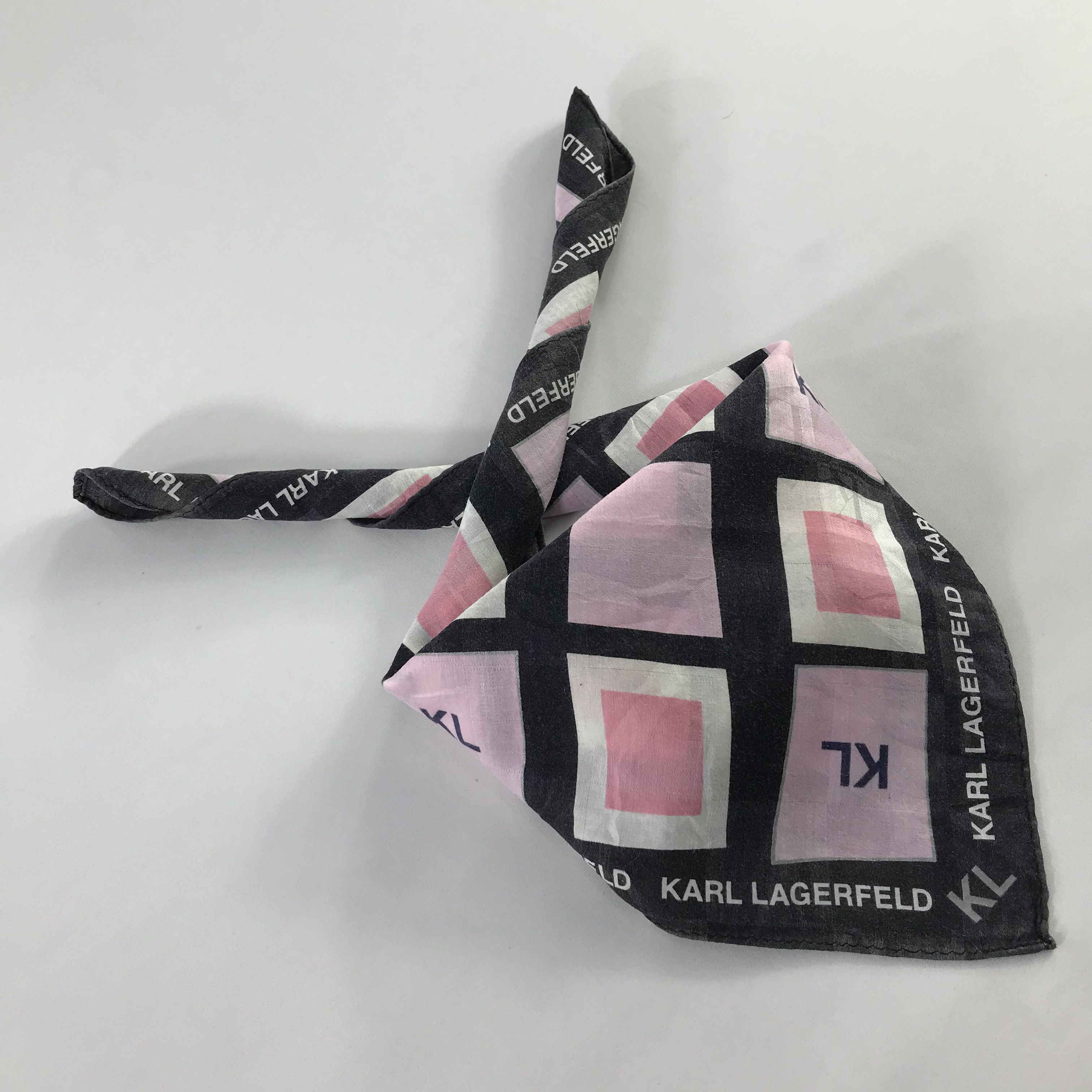 Karl Lagerfeld × Vintage Karl Lagerfeld Bandana / Handkerchief / Neckerchief - S1171 Size ONE SIZE - 4 Thumbnail