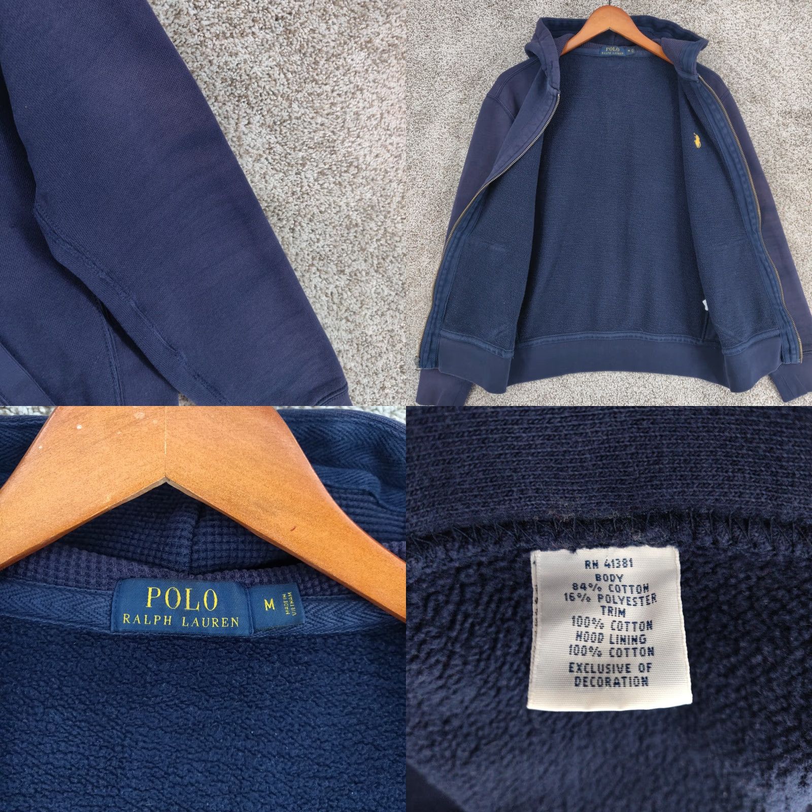 Polo Ralph Lauren Polo Ralph Lauren Hoodie Mens Medium Blue Full Zip Thermal Sweatshirt Pony Logo Size US M / EU 48-50 / 2 - 8 Thumbnail