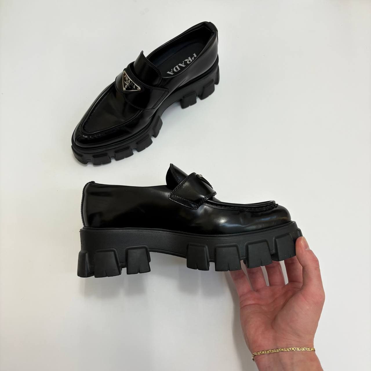 Prada Prada Monolith Patent Leather Flats Size US 7 / IT 37 - 3 Thumbnail