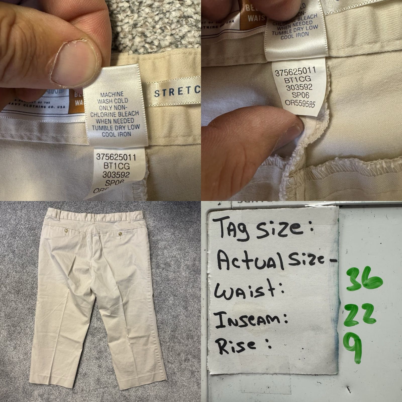 Old Navy VINTAGE Old Navy Cropped Capri Pants Women 16 Beige Cotton Spandex Pockets Stretch Flat Front Straight Inseam 22 Retro Preppy City Size 38" / US 16 / IT 52 - 9 Thumbnail