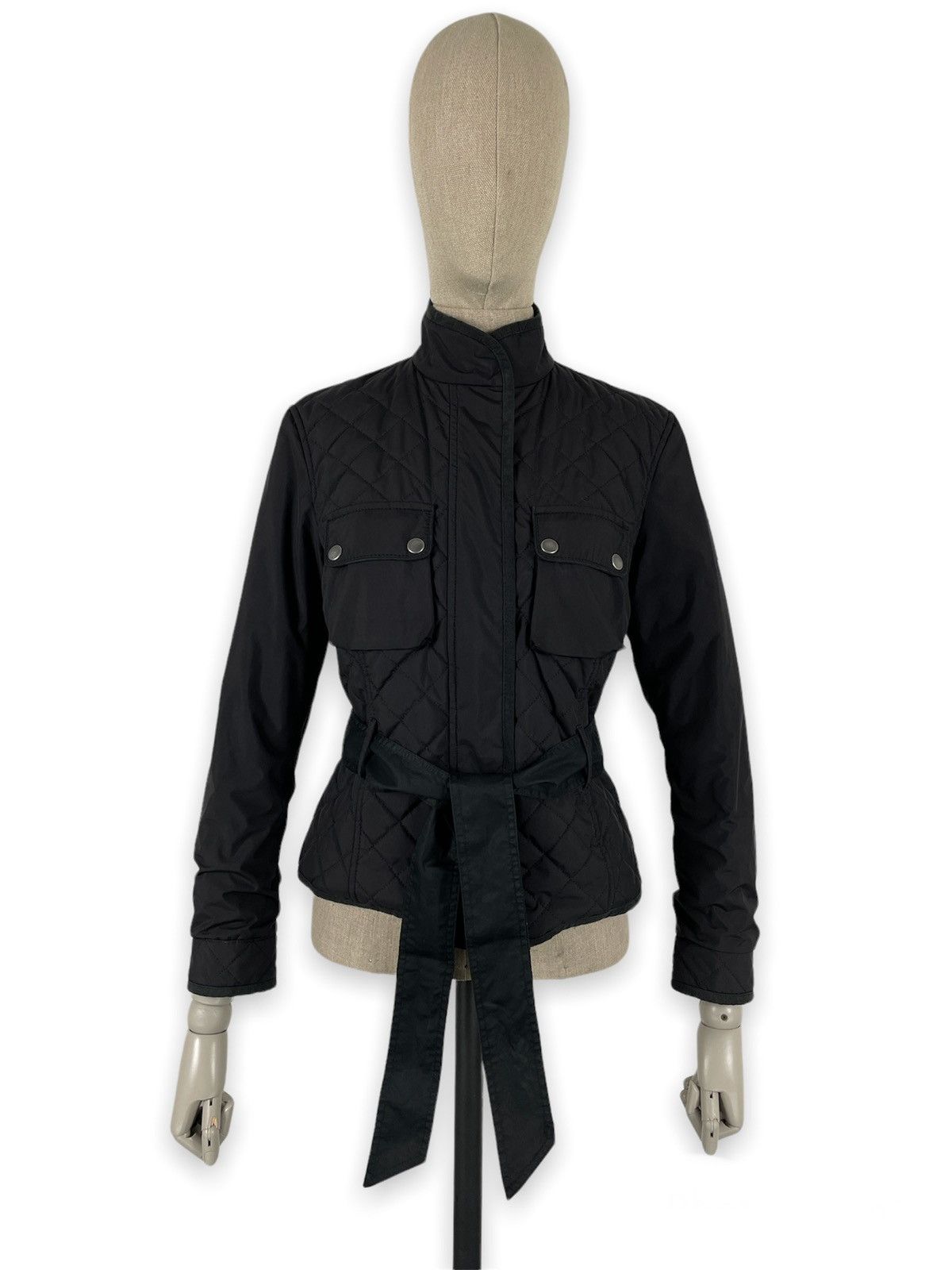 Belstaff Women’s Motorcycle England Silver Label Nylon Belted Jacket Bomber Size S / US 4 / IT 40 - 3 Thumbnail