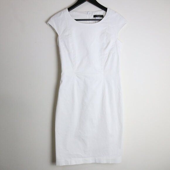 Weekend Max Mara Weekend Max Mara Tailored Seamed Cap Sleeve White Dress Size M / US 6-8 / IT 42-44 - 1 Thumbnail