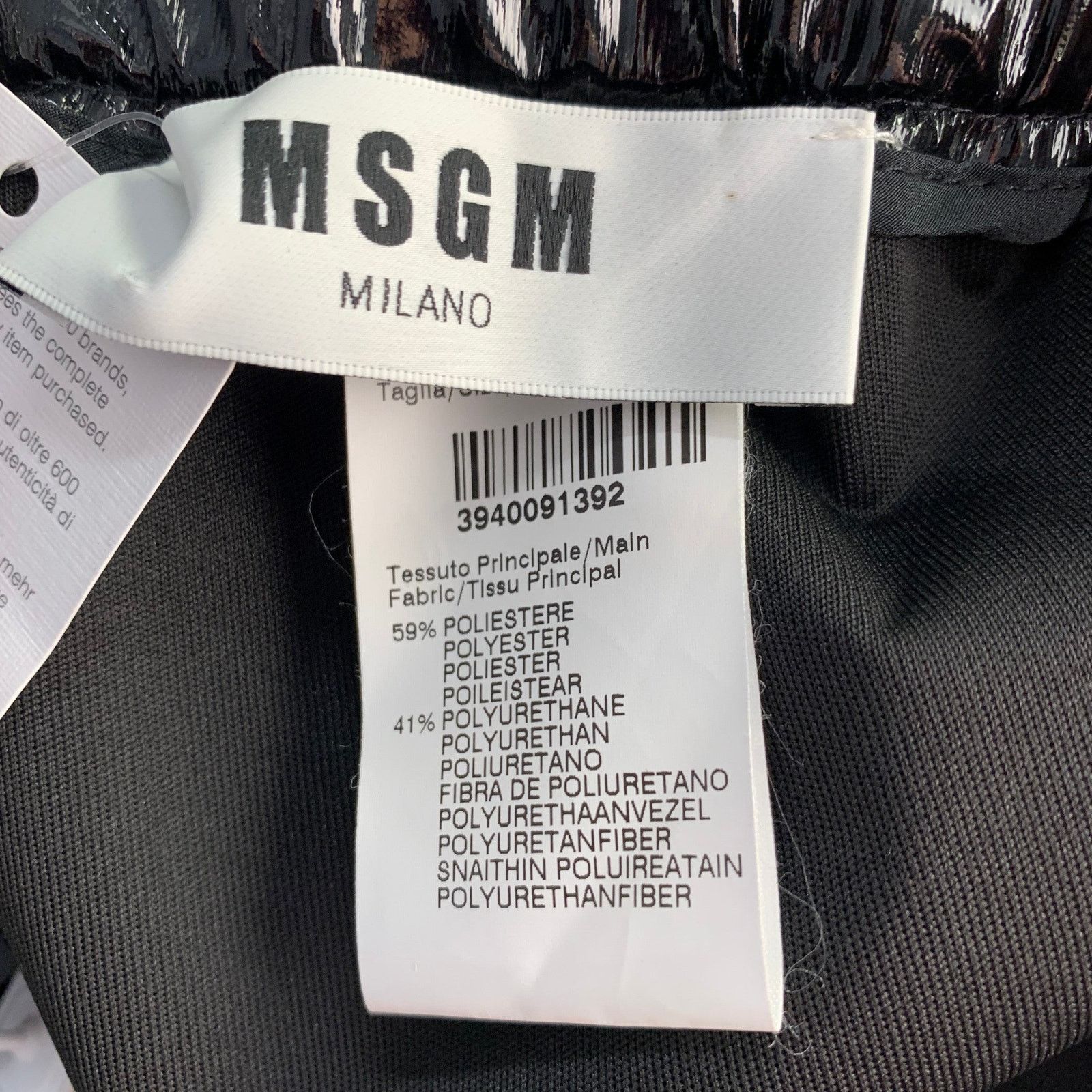 MSGM MSGM Polyester Blend Faux Patent Leather Elastic Waistband Size 32" / US 10 / IT 46 - 4 Thumbnail