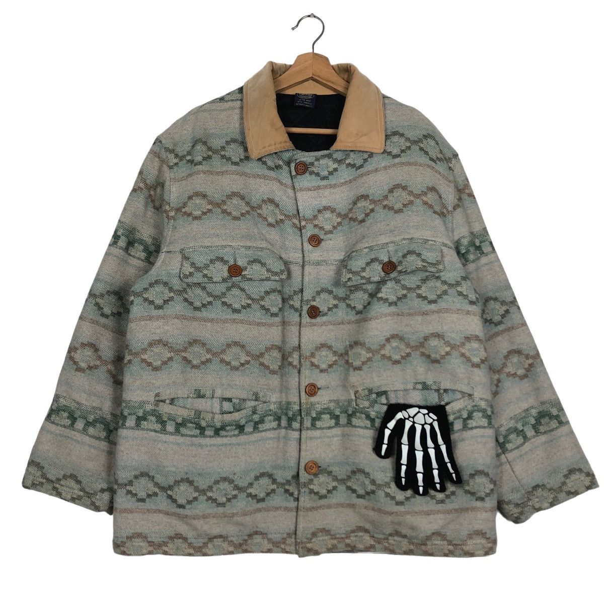 Japanese Brand 🔥90’s Navajo Aztec Wool Chore Jacket Herald Tribune America Size US M / EU 48-50 / 2 - 2 Thumbnail