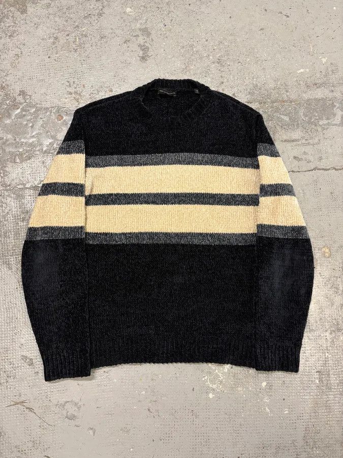 Emporio Armani SS2021 Emporio Armani White Lines Navy Sweater Size US M / EU 48-50 / 2 - 1 Thumbnail