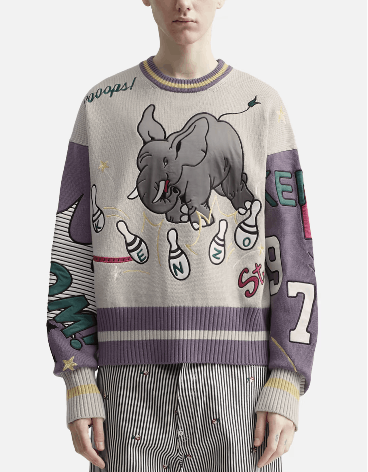 Kenzo Kenzo 'Bowling Elephant' Merino Wool Jumper Size US L / EU 52-54 / 3 - 6 Thumbnail