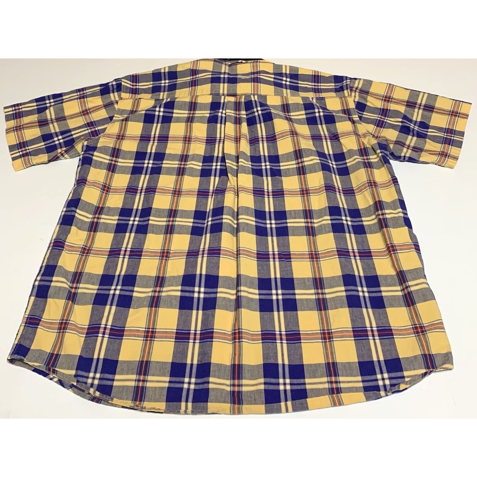 Roper ROPER Shirt Button Front Short Sleeve Plaid XL Men Blue Yellow Multicolor Regular Fit Casual Western CowboyMens Size US XL / EU 56 / 4 - 3 Thumbnail