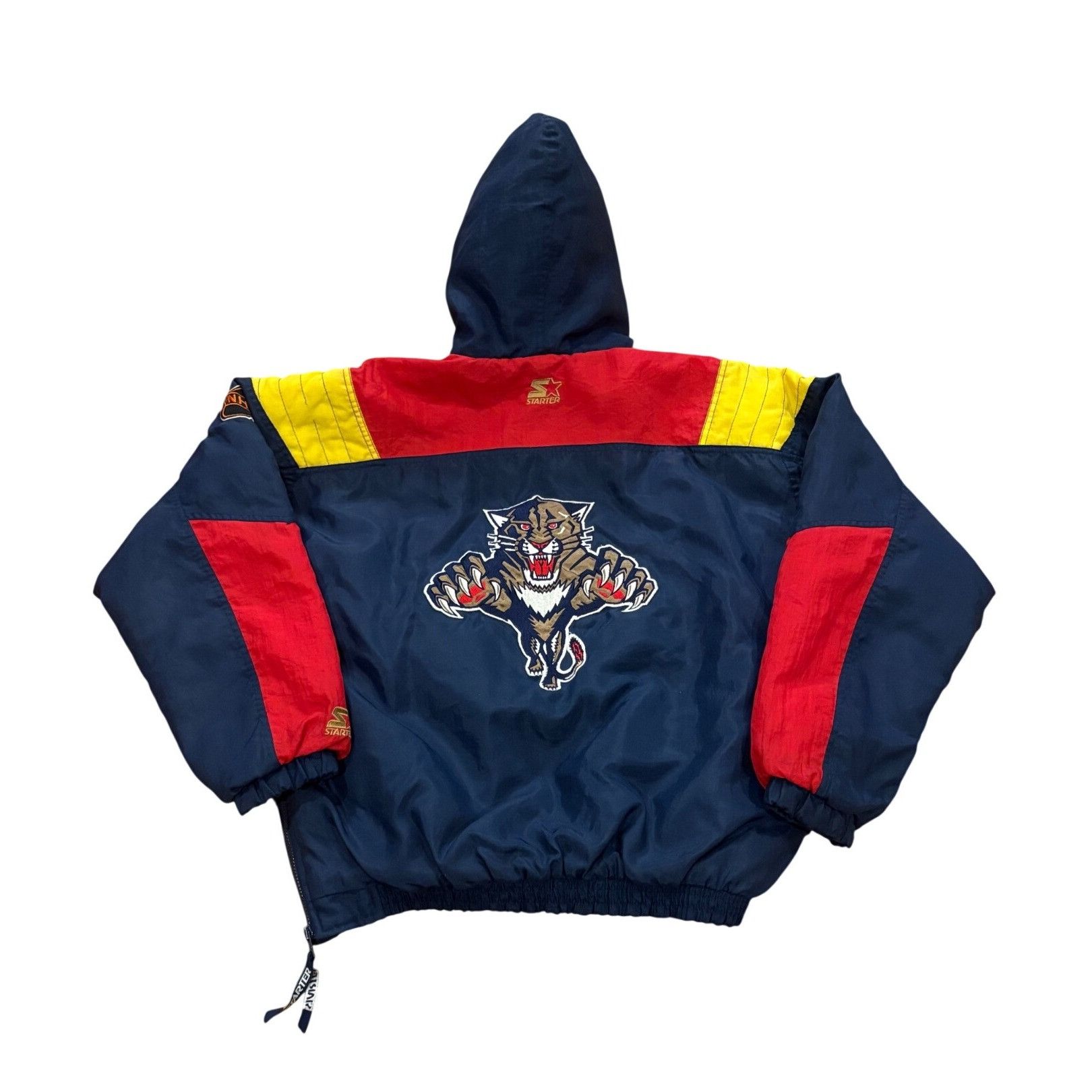 Starter Vintage 90s Starter Florida Panthers NHL Hockey Hooded Puffe Size US M / EU 48-50 / 2 - 2 Thumbnail