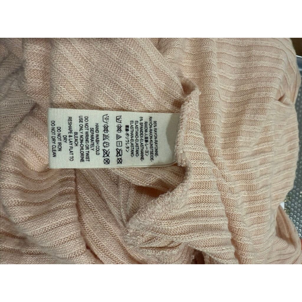 Free People We The Free Women's Peach Ribbed Long Sleeve Tunic Sweater Size M / US 6-8 / IT 42-44 - 6 Thumbnail