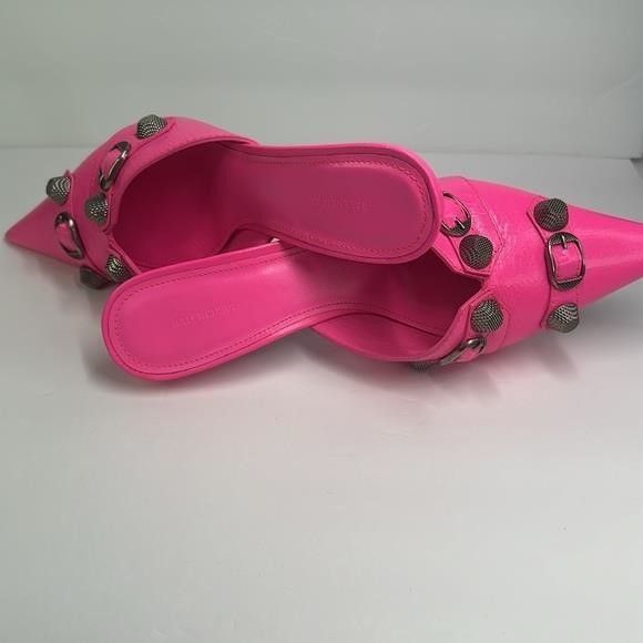 Balenciaga New Authentic BALENCIAGA Agneau Arena Cagole 70mm Mules 39 Size US 9 / IT 39 - 7 Thumbnail
