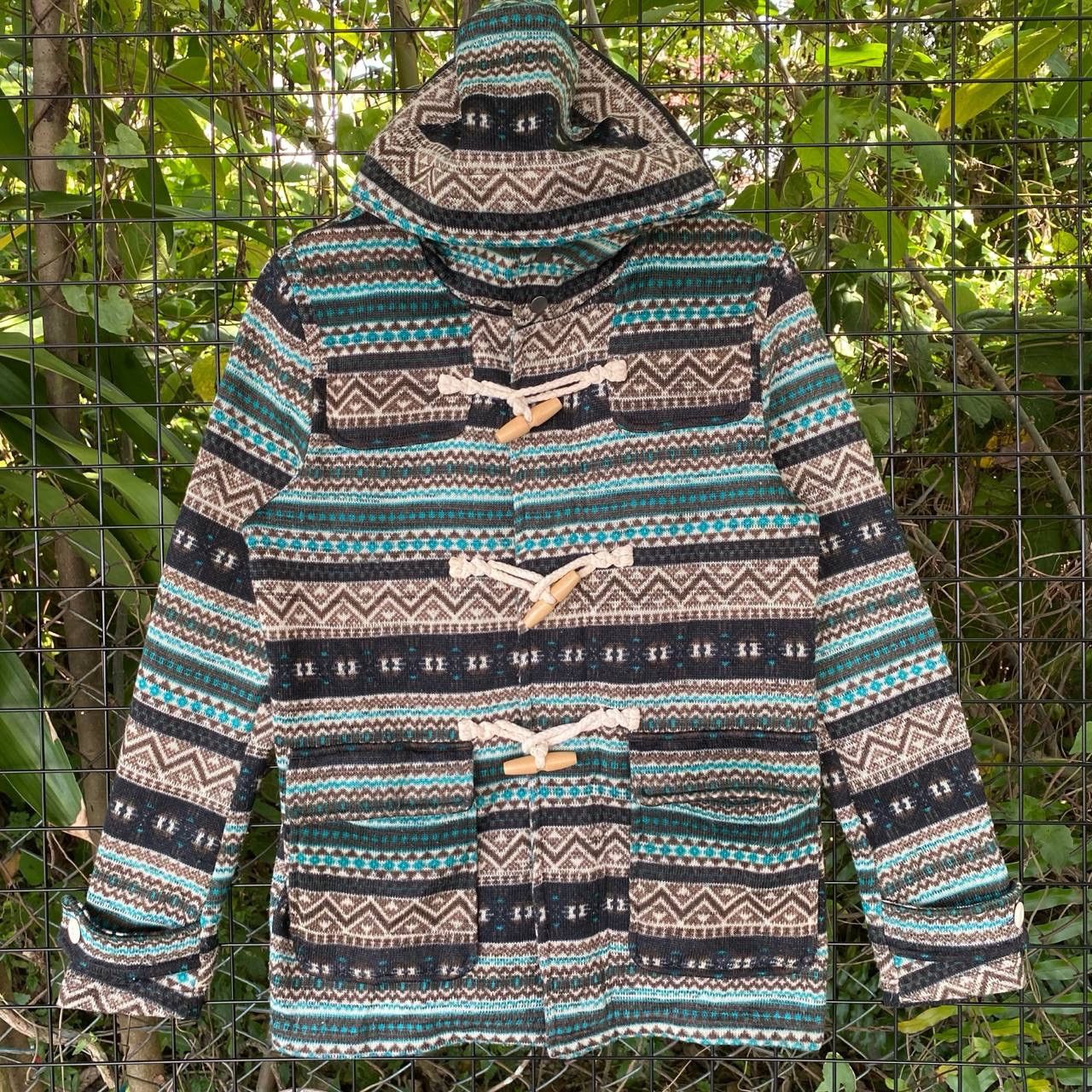 Japanese Brand × Vintage Vtg Japan Navajo Hoodies Duffle Jacket Size M / US 6-8 / IT 42-44 - 2 Thumbnail