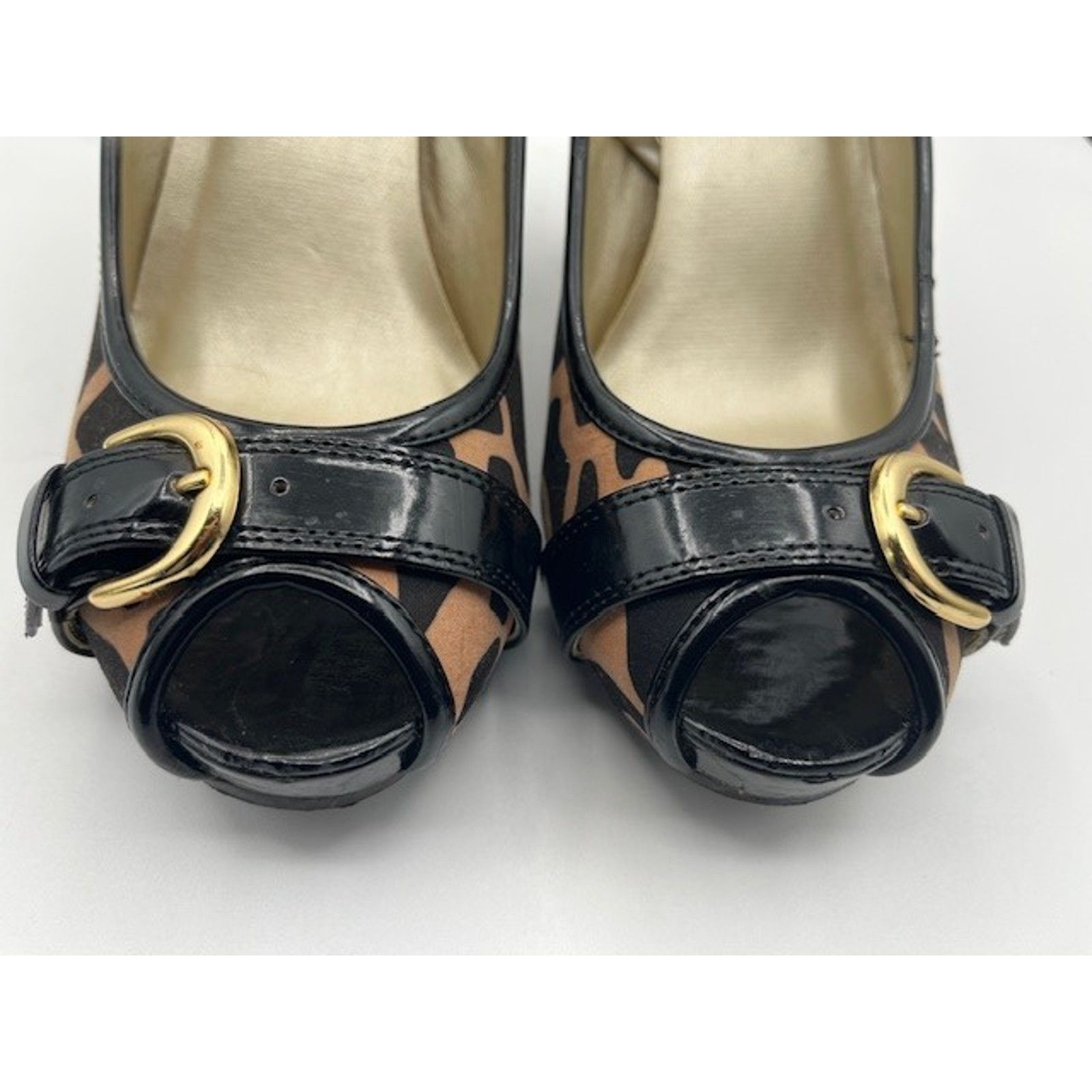 Mossimo Mossimo Leopard Print Heels Peep Toe Buckle Pumps Y2K Size US 8 / IT 38 - 8 Thumbnail