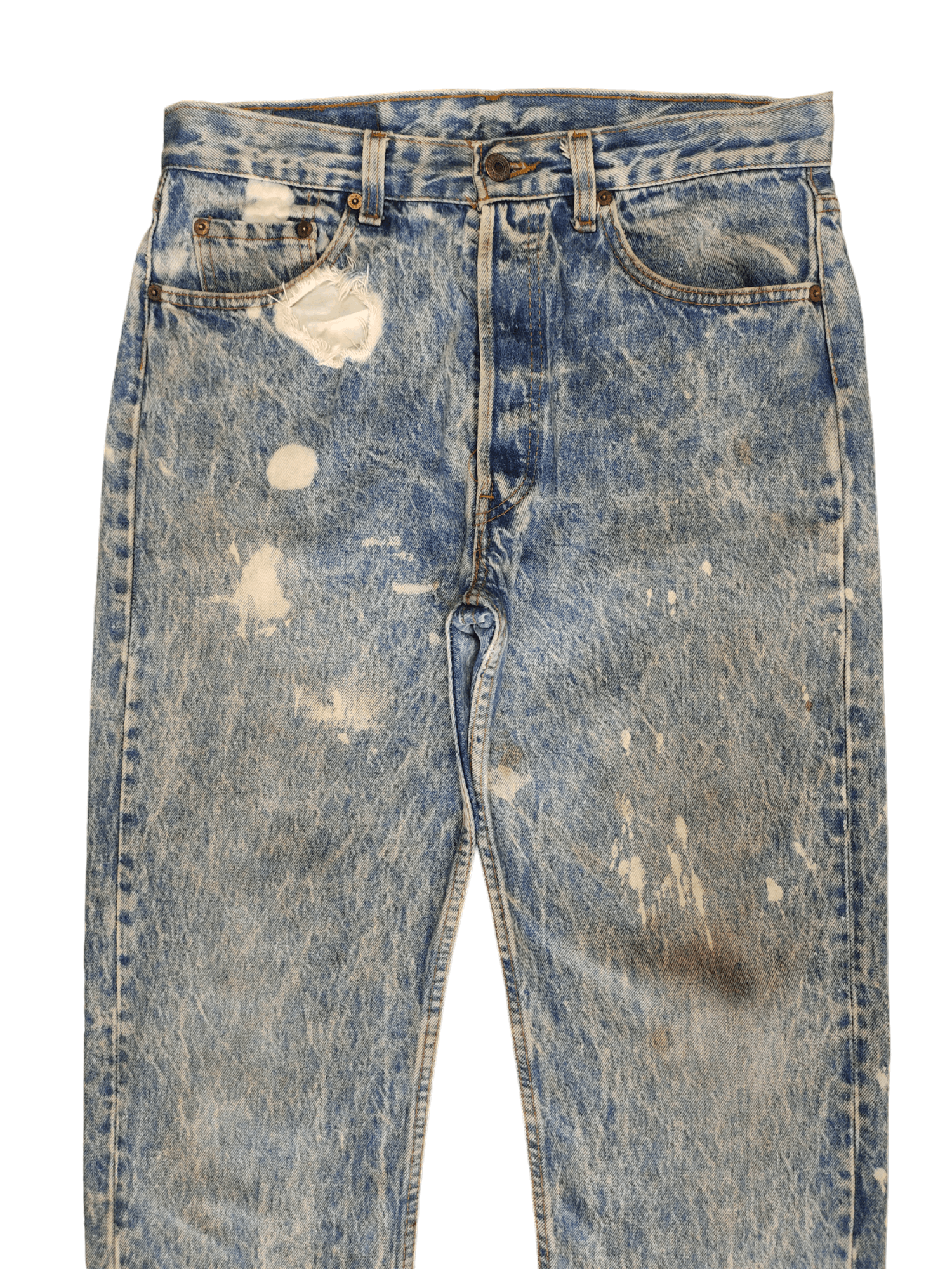 Levi's Size 31x32.5 Vintage 90s Levis 501 Acid Wash Jean Distressed Size US 31 - 2 Thumbnail