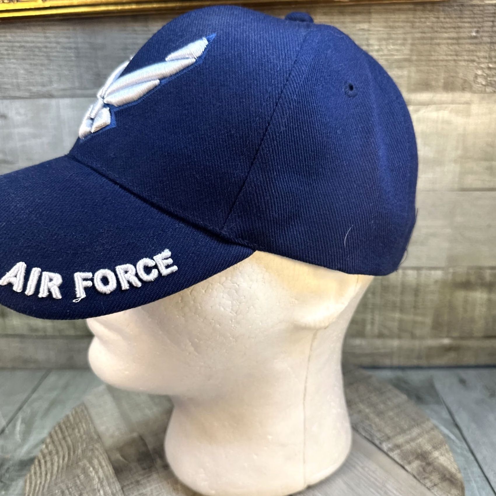 Vintage U.S. Air Force Hat Blue Embroidered Logo Adjustable Military Cap USAF Men's One Size Baseball Cap Size ONE SIZE - 5 Thumbnail