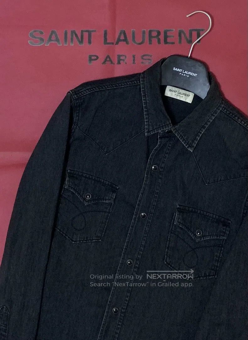 Saint Laurent Paris Saint Laurent Paris Carbon Black Double Pocket Cat-Eye扣But Size US L / EU 52-54 / 3 - 6 Thumbnail